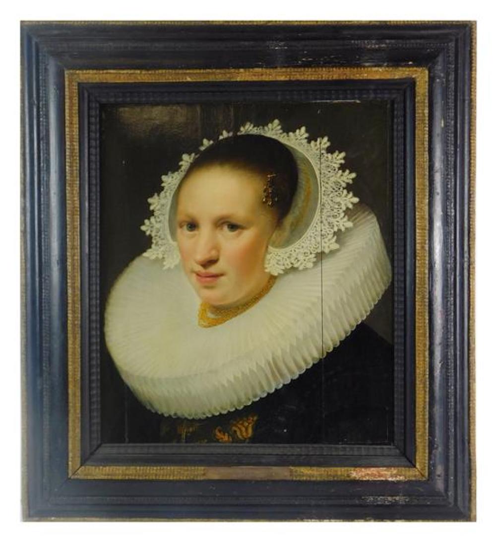 17TH C DUTCH PORTRAIT WITH PLAQUE 31b643