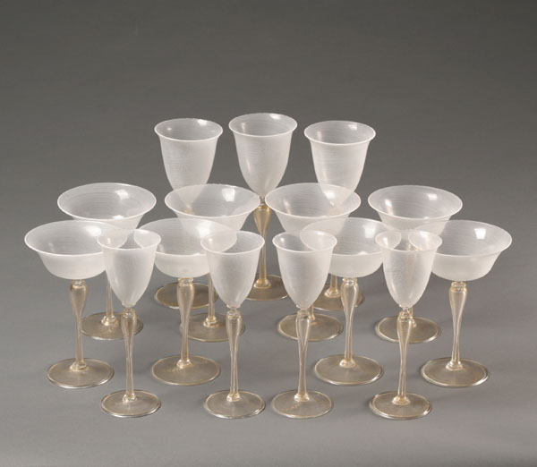 Murano Mezza Filigrana glass stemware 4f8a3