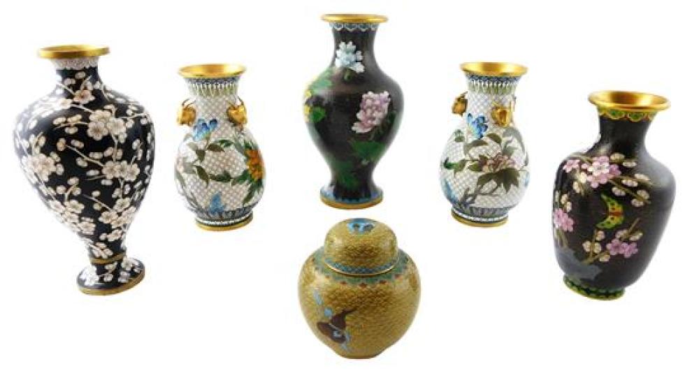 ASIAN SIX PIECES OF CLOISONN  31b67c