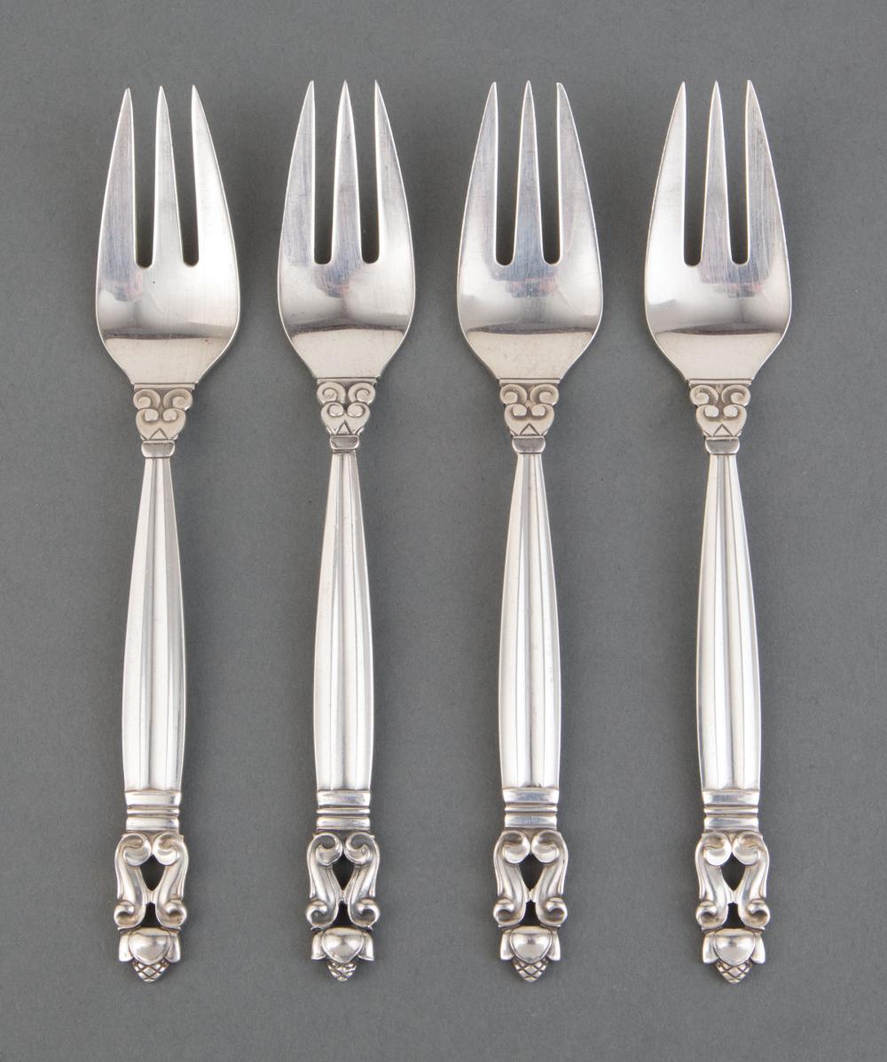 GEORG JENSEN STERLING SALAD FORKSTwelve 31b67f