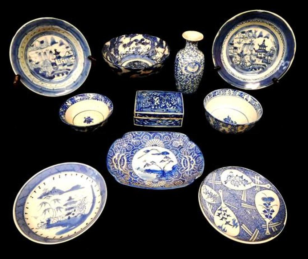 ASIAN TEN PIECES OF BLUE AND WHITE 31b6b3