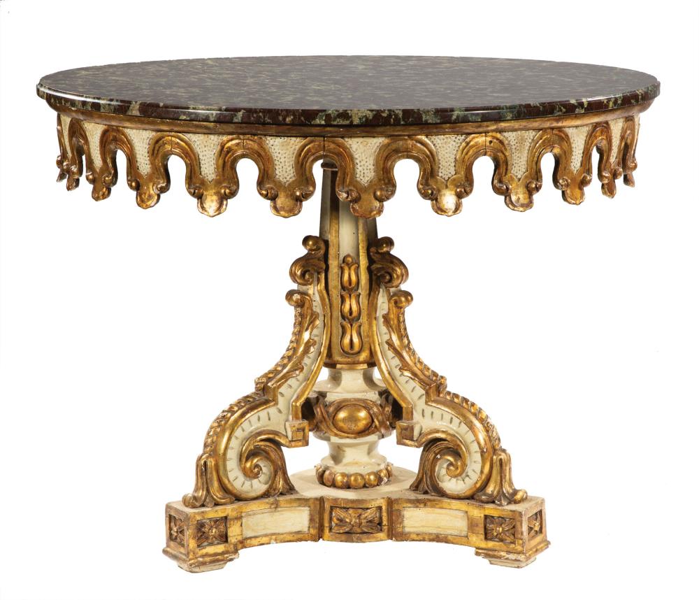 PAINTED PARCEL GILT CENTER TABLEItalian 31b6b7