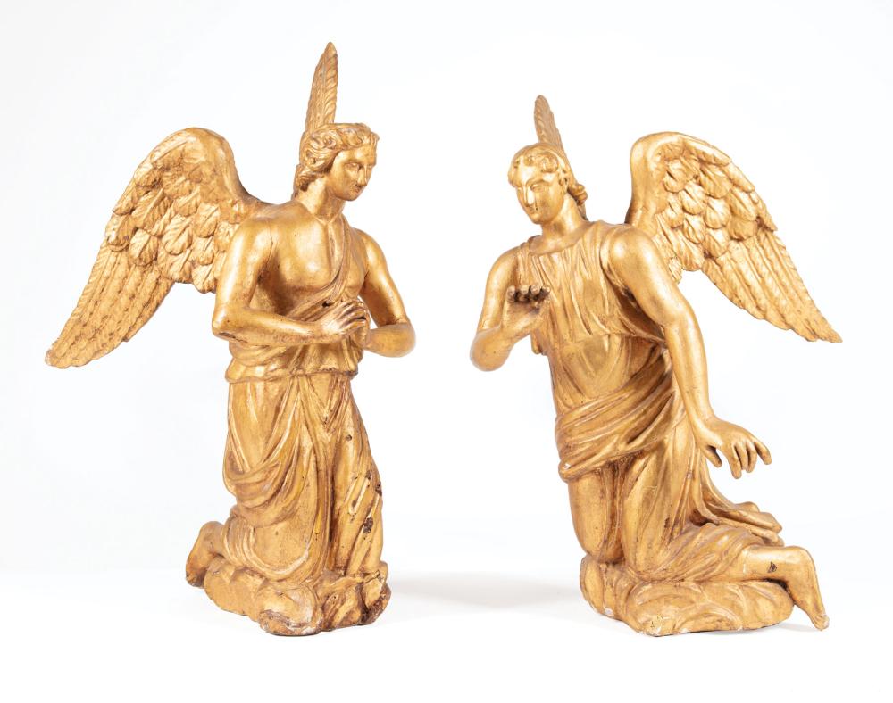 CONTINENTAL GILTWOOD FIGURES OF