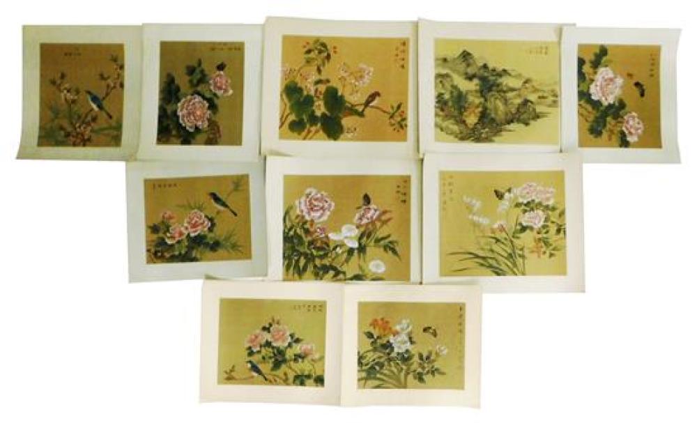 ASIAN: TEN CHINESE UNFRAMED WATERCOLORS