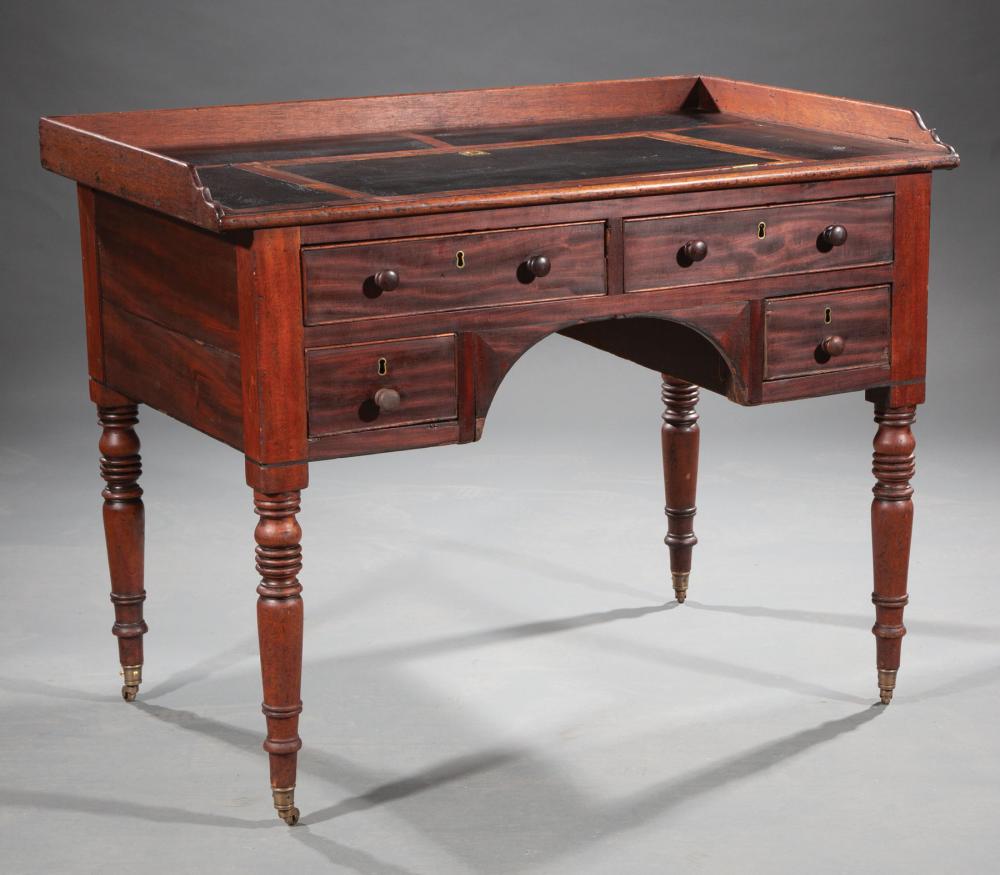 CARVED MAHOGANY ARCHITECT'S DESKRegency