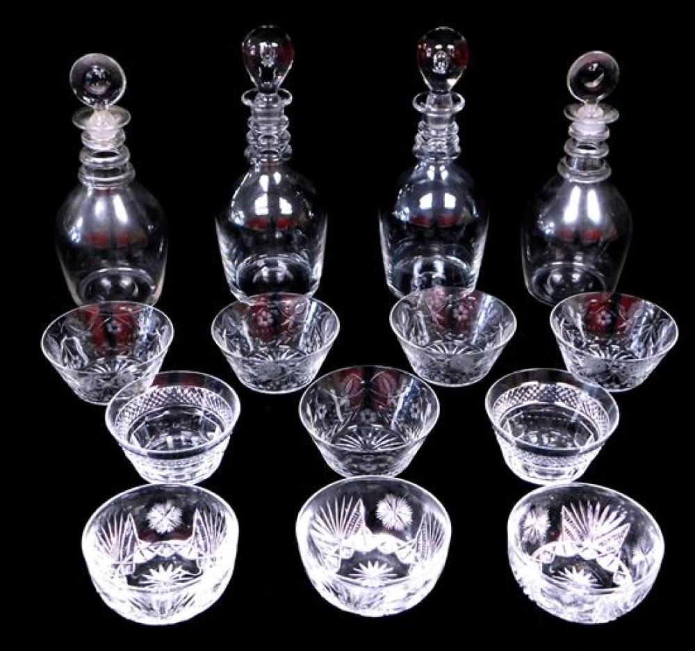 GLASS: FOURTEEN PIECES OF CUT OR BLOWN