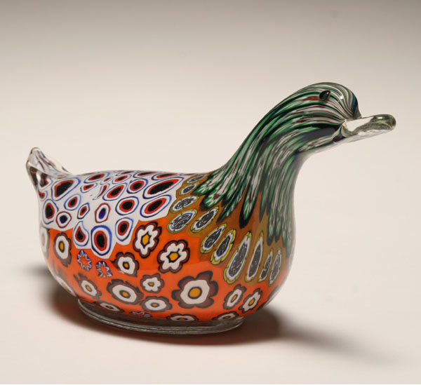 Aldo Nason murrine art glass bird.