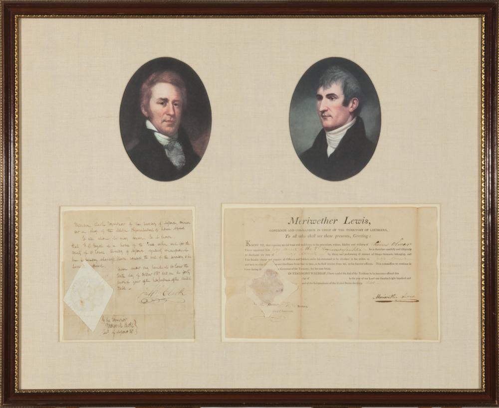 DOCUMENTS SIGNED BY LEWIS AND CLARKRare