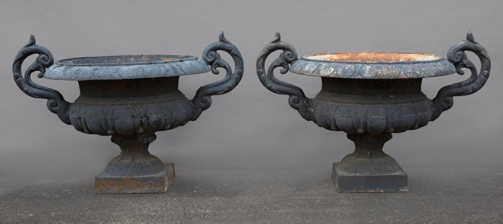 PAIR OF PAINTED CAST IRON GARDEN