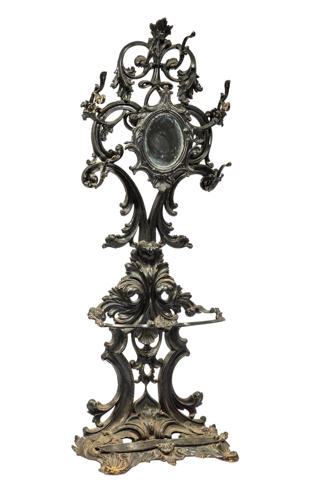 AMERICAN ROCOCO CAST IRON HALLSTANDAmerican