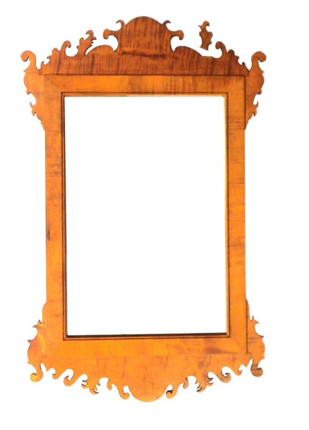 TIGER MAPLE MIRROR WITH SHAPED