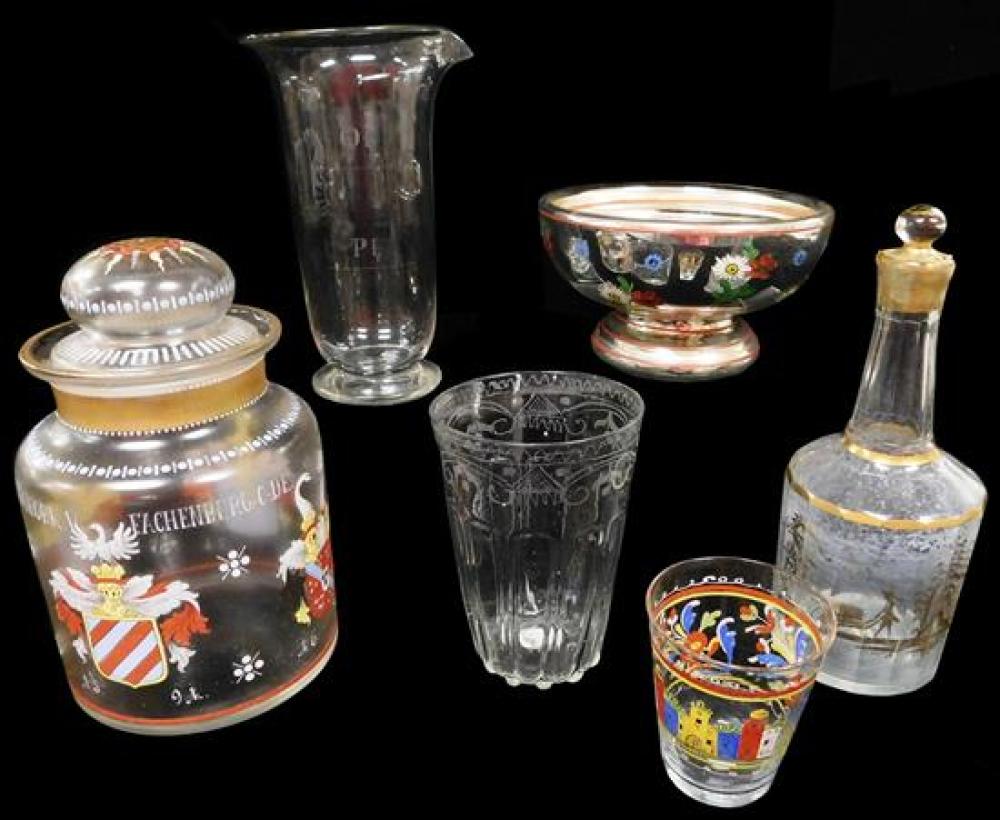 SIX PIECES OF EARLY GLASS LATE 31b828