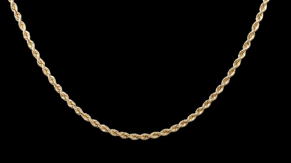 14 KT YELLOW GOLD SOLID ROPE CHAIN14 31b8af