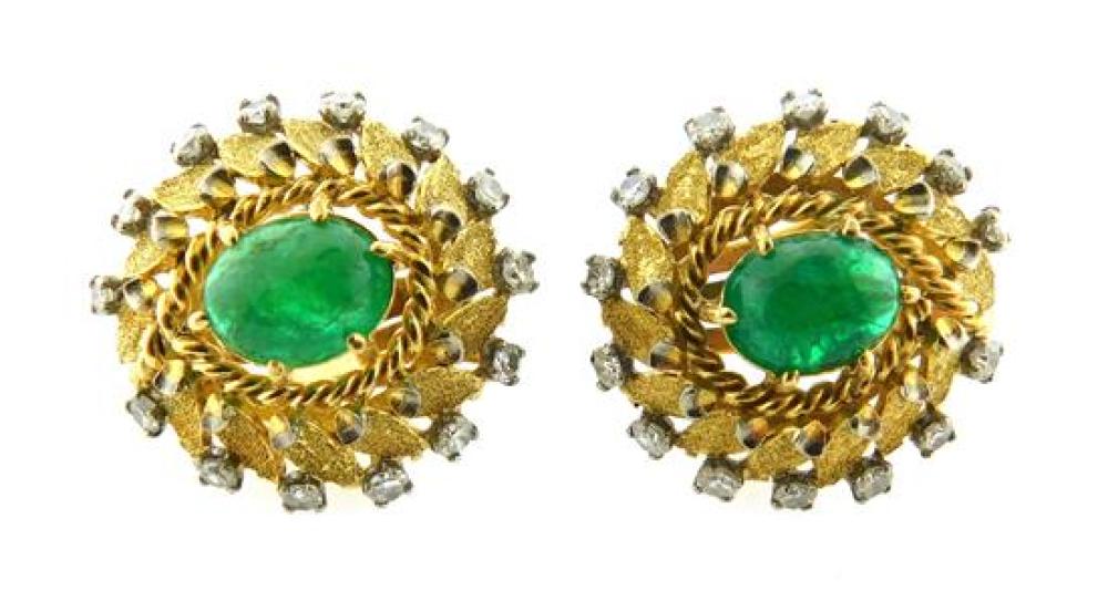 JEWELRY: 14K EMERALD & DIAMOND