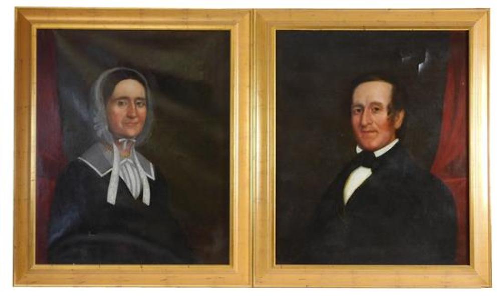 PAIR OF MID 19TH C OIL ON CANVAS 31b8ee