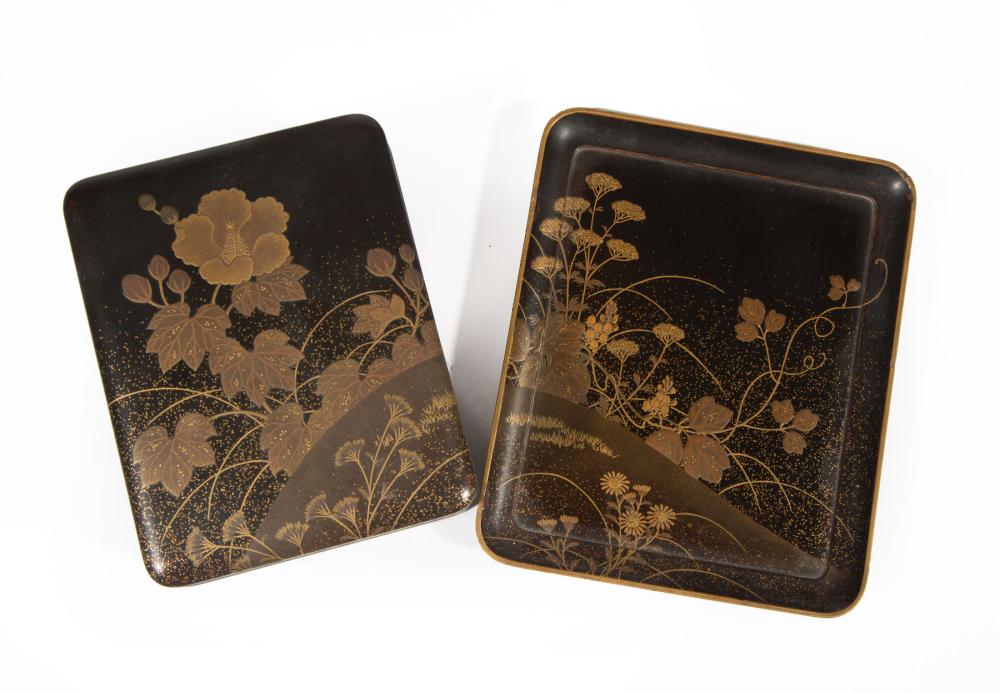 JAPANESE HIRAMAKI E LACQUER BOX TEBAKOJapanese 31b8f1