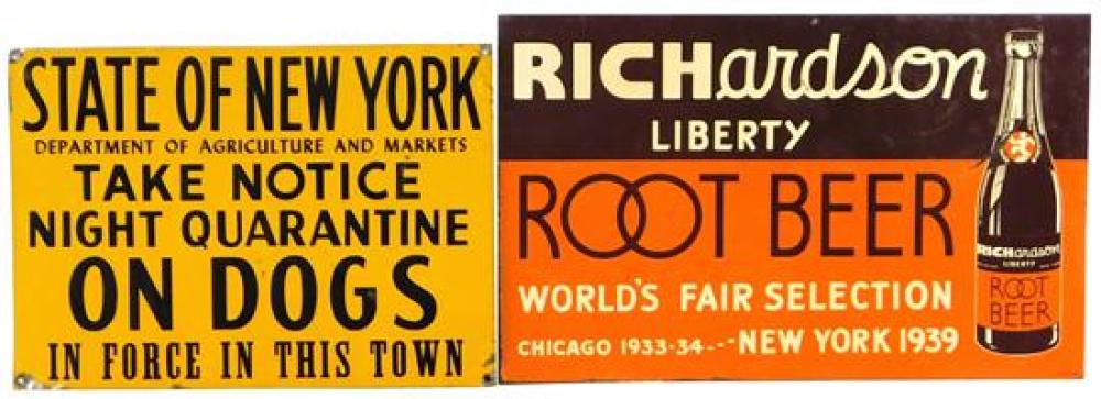 ADVERTISING TWO TIN SIGNS RICHARDSON 31b911