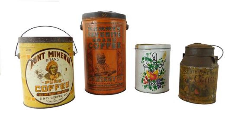 BLACK AMERICANA: FOUR COFFEE CONTAINERS