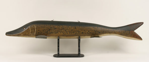 Large folk art wooden fish decoy;