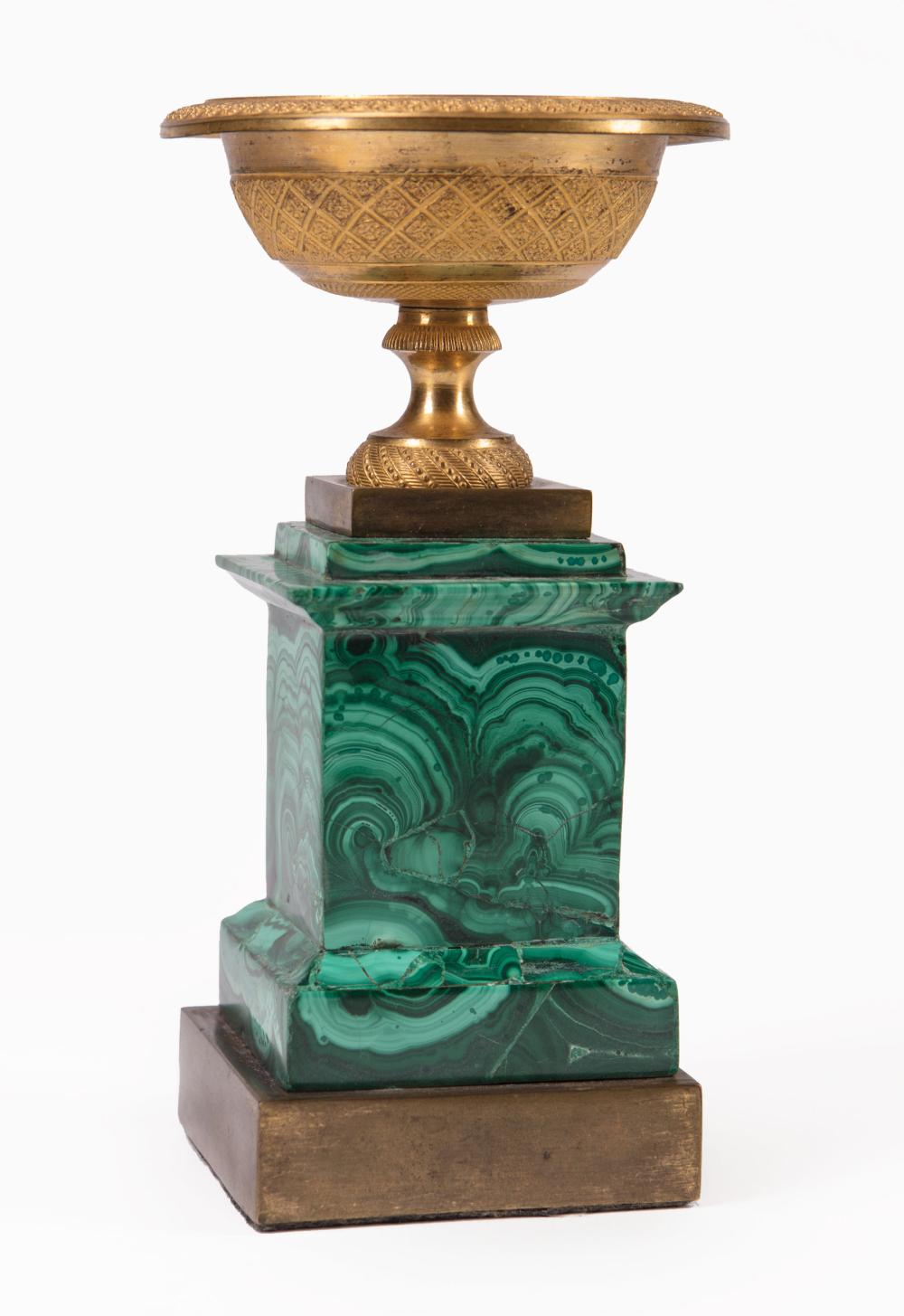 FRENCH GILT BRONZE URN MALACHITE 31b978