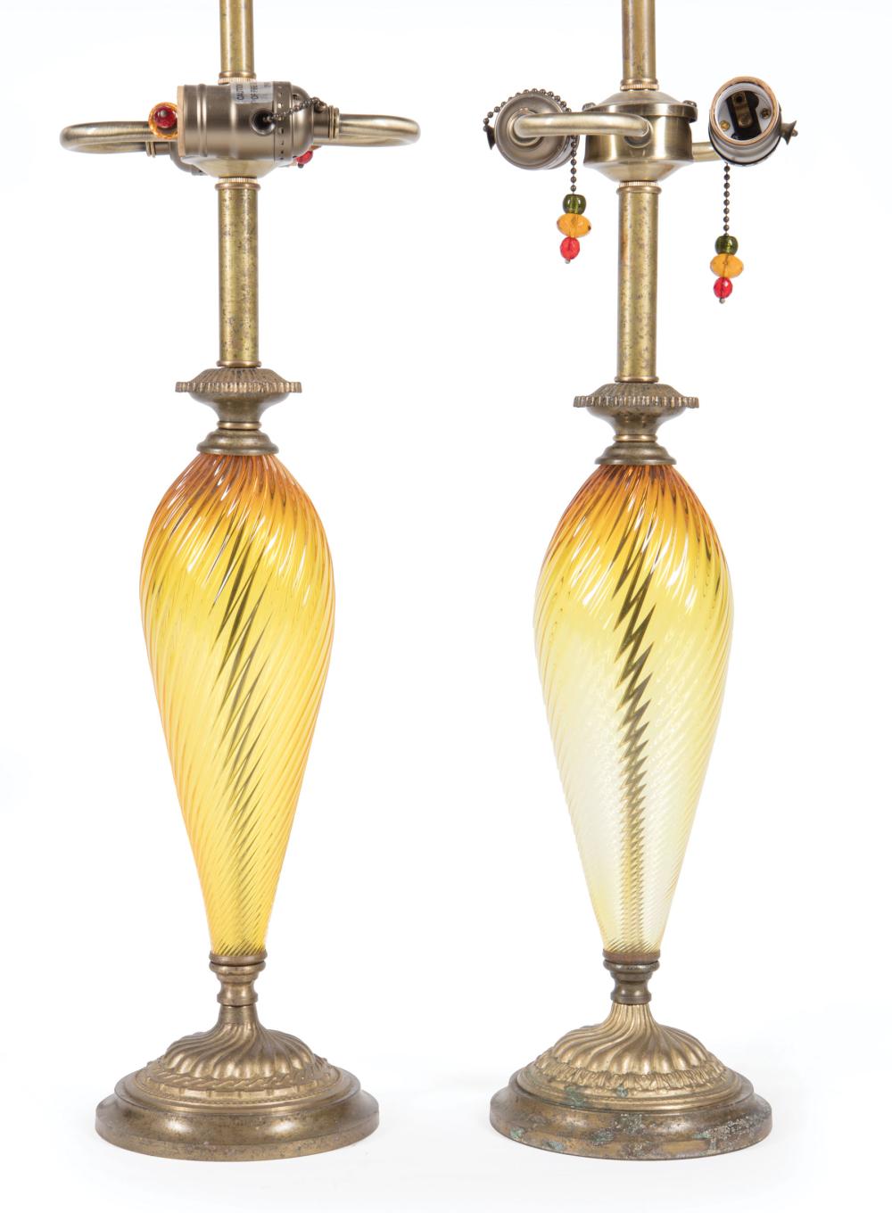 PAIR OF VENETIAN GLASS TABLE LAMPSPair