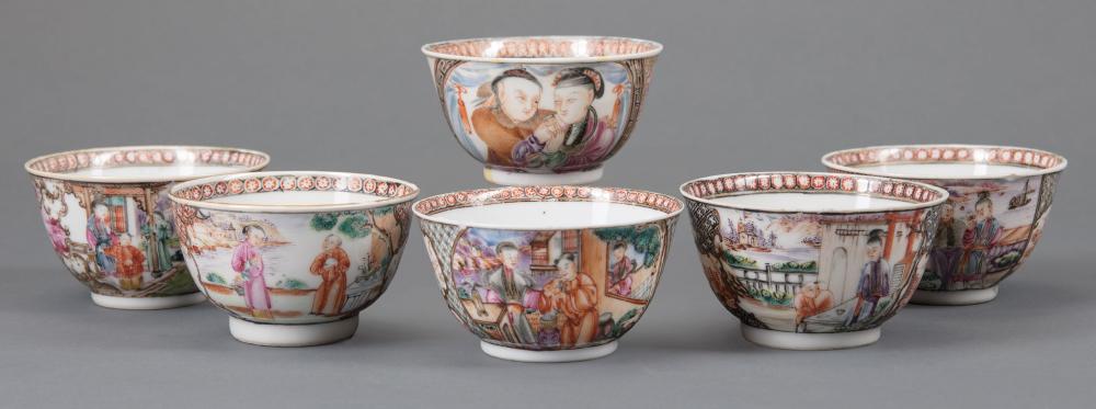 CHINESE EXPORT PORCELAIN TEACUPSSix