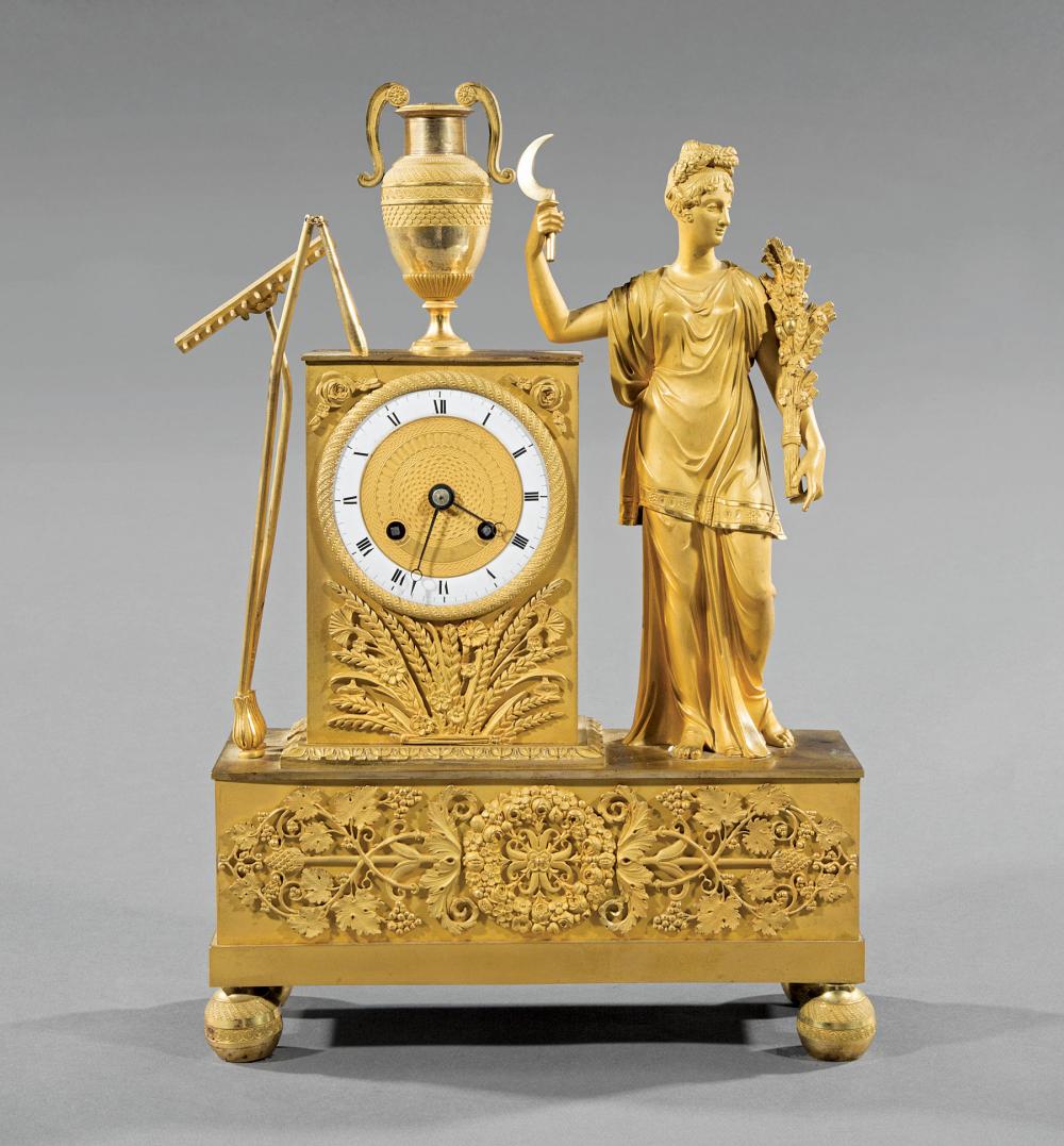 GILT BRONZE FIGURAL MANTEL CLOCKNapoleon