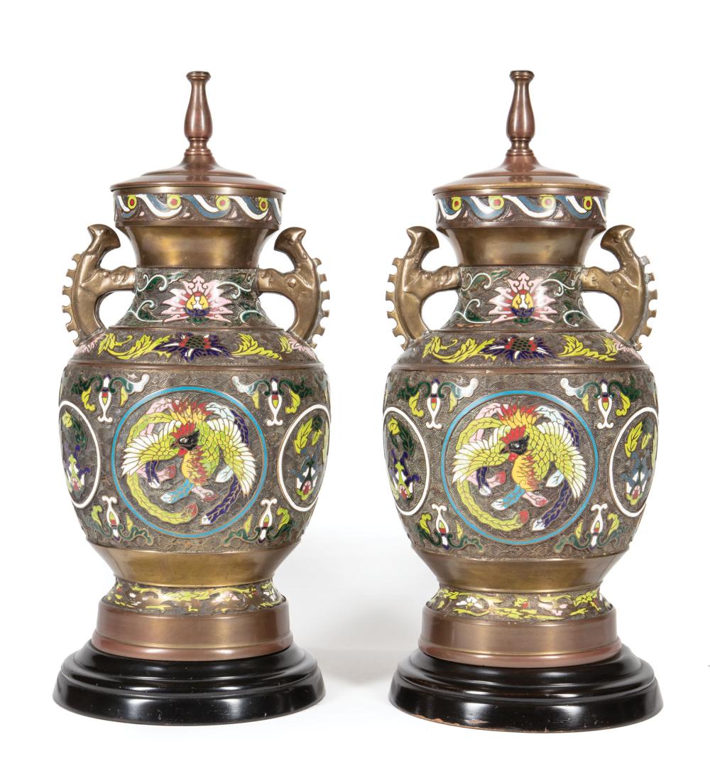 ASIAN BRONZE AND CLOISONNE ENAMEL