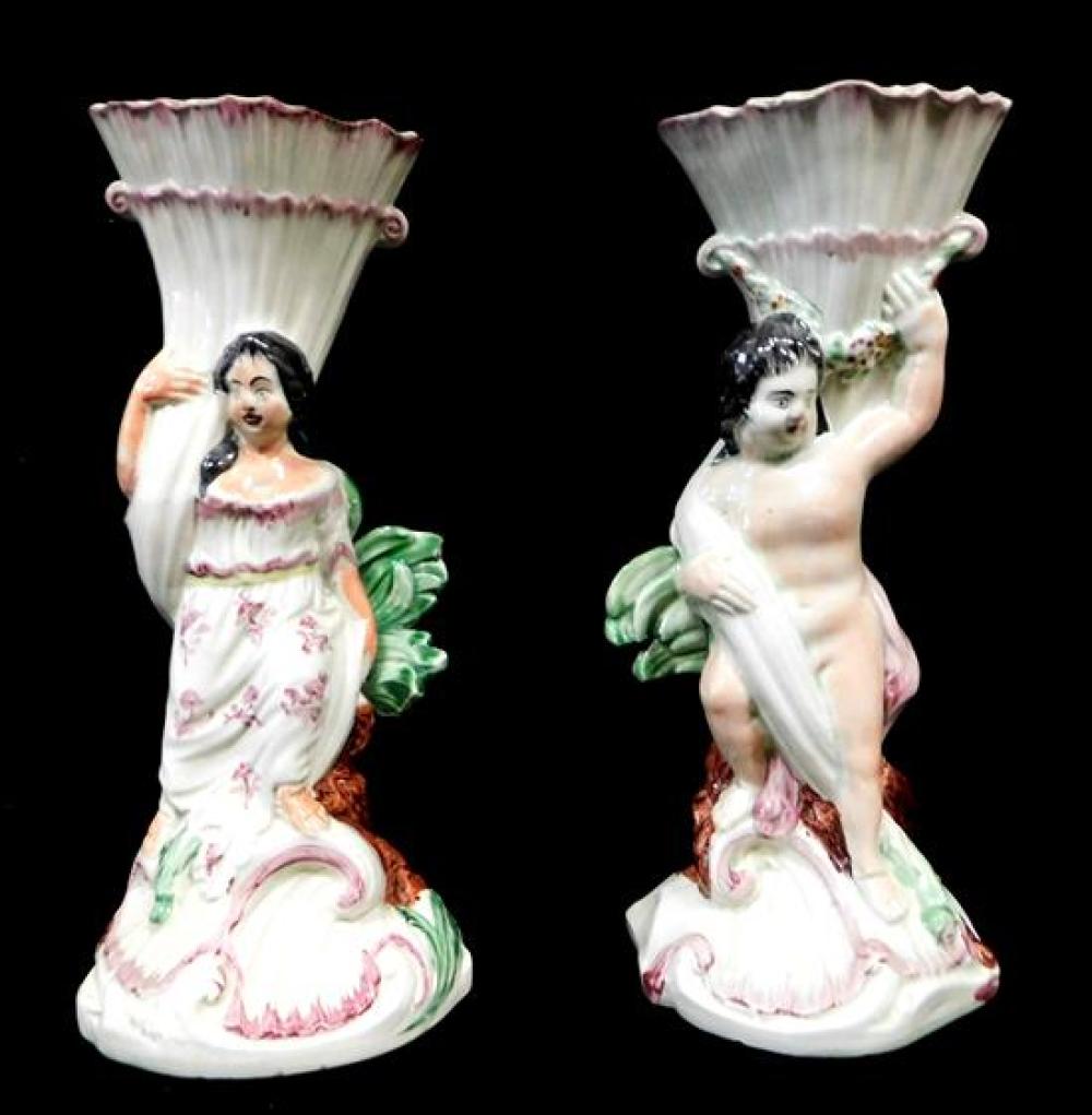 TWO ENGLISH STAFFORDSHIRE SPILL 31babe