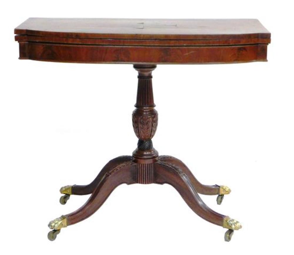 19TH C MAHOGANY GAME TABLE CARVED 31bad2