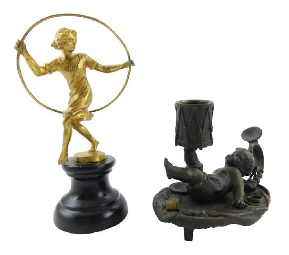 TWO LATE 19TH/ EARLY 20TH C. BRONZE