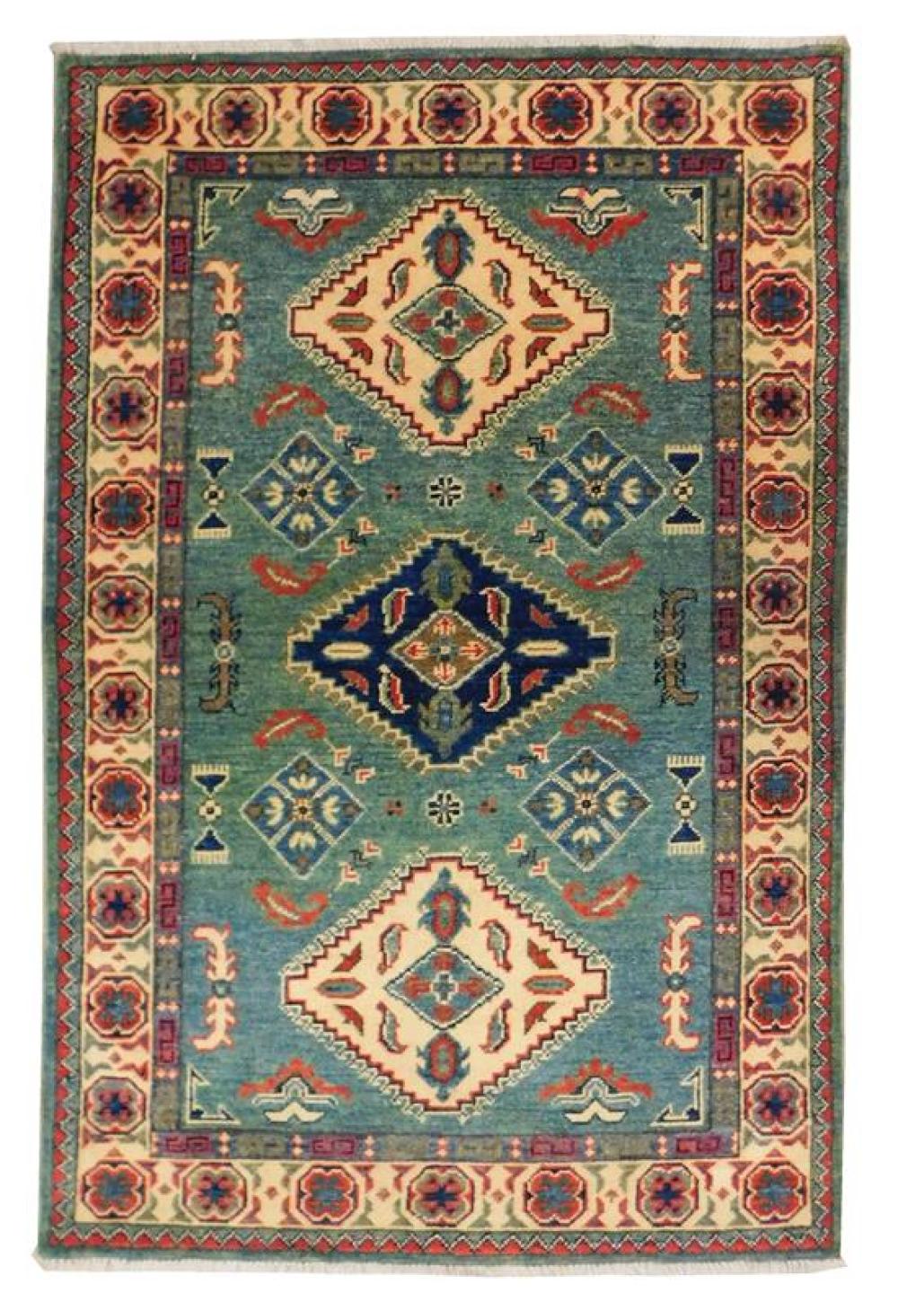 RUG: UZBEK KAZAK, 3' 3" X 5', WOOL