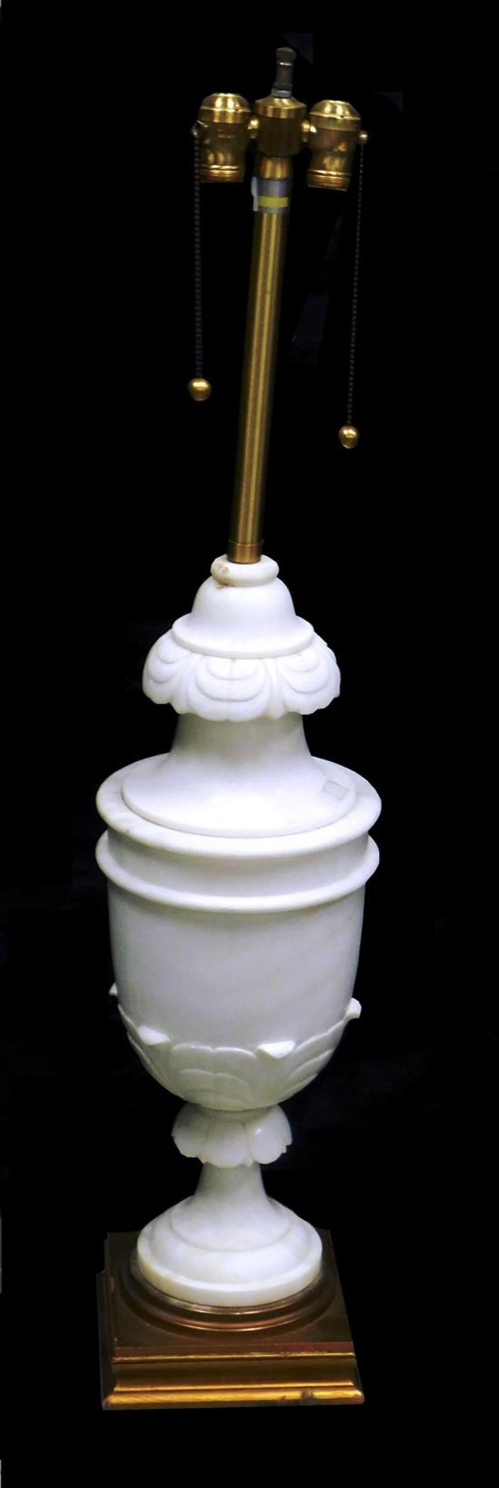 OVERSIZED ALABASTER LAMP, LATE