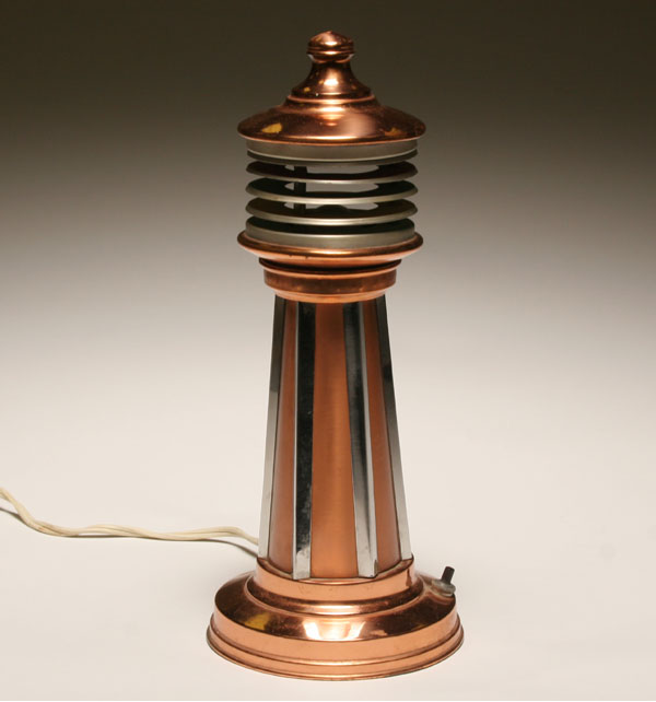 Deco copper and chrome lighthouse 4f91b