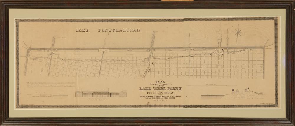 MAP OF NEW ORLEANS LAKEFRONTAntique 31bb26