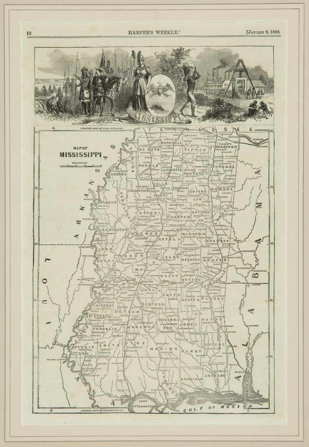 HARPERS WEEKLY MAPS OF LOUISIANA[Map]