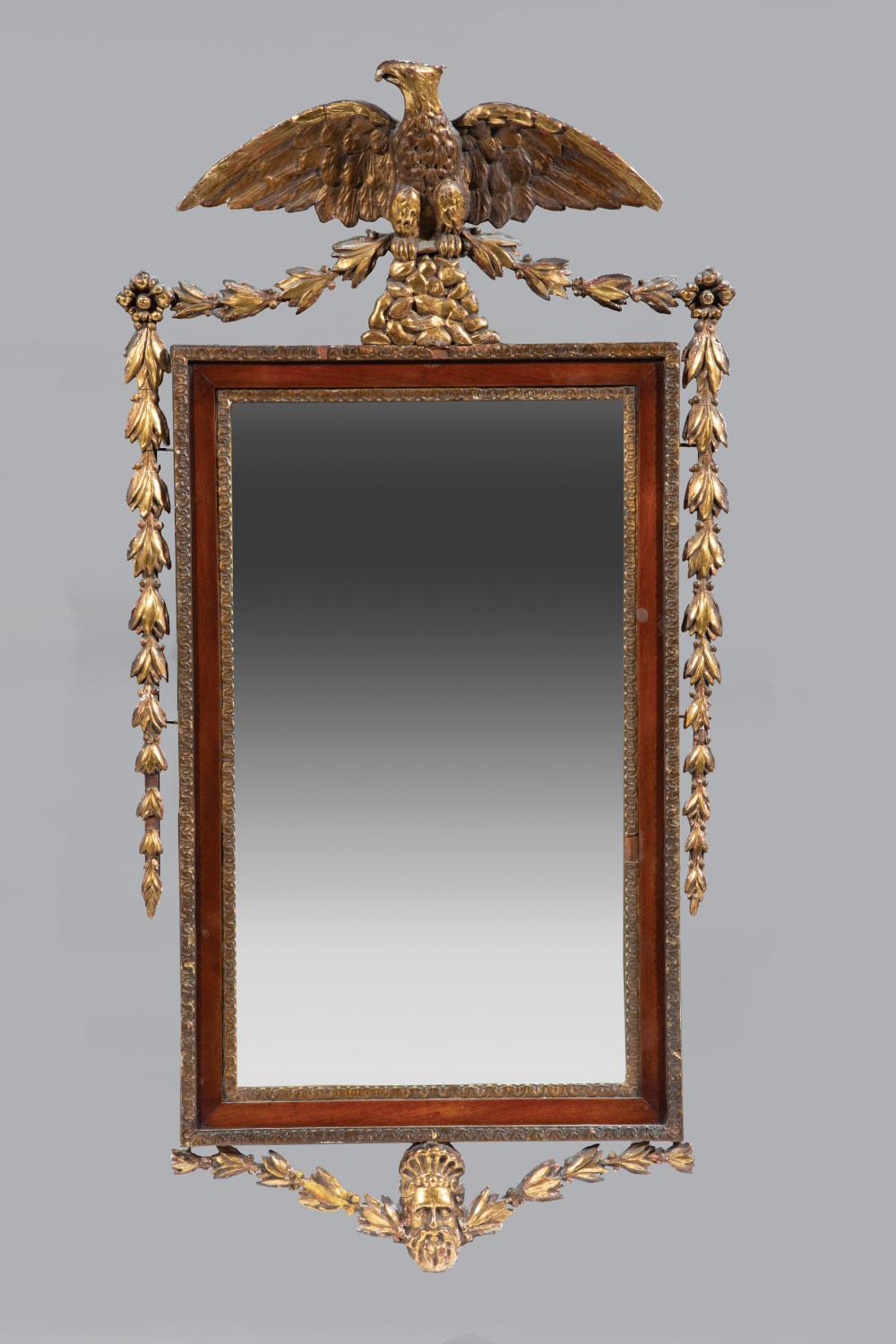 ENGLISH MAHOGANY AND PARCEL GILT