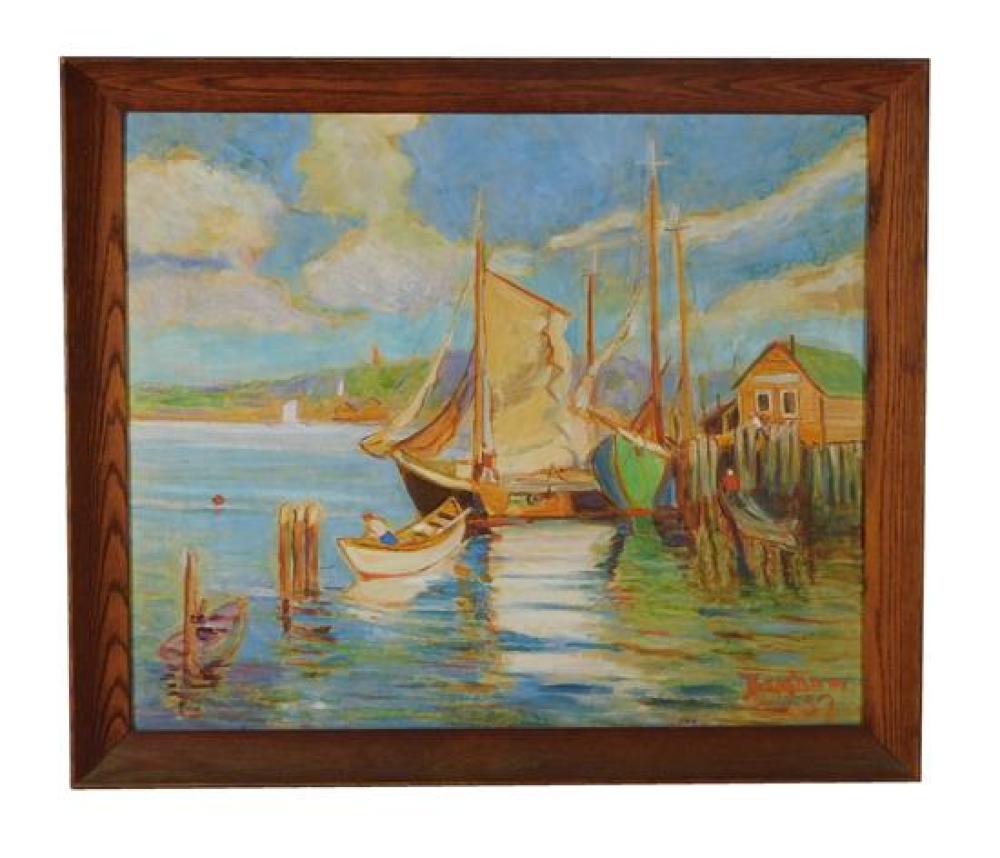 MID- 20TH C. OIL ON BOARD, DEPICTS