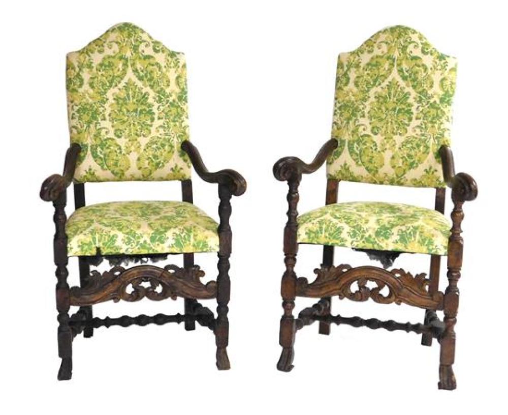 PAIR OF BAROQUE CARVED ARMCHAIRS  31bb94