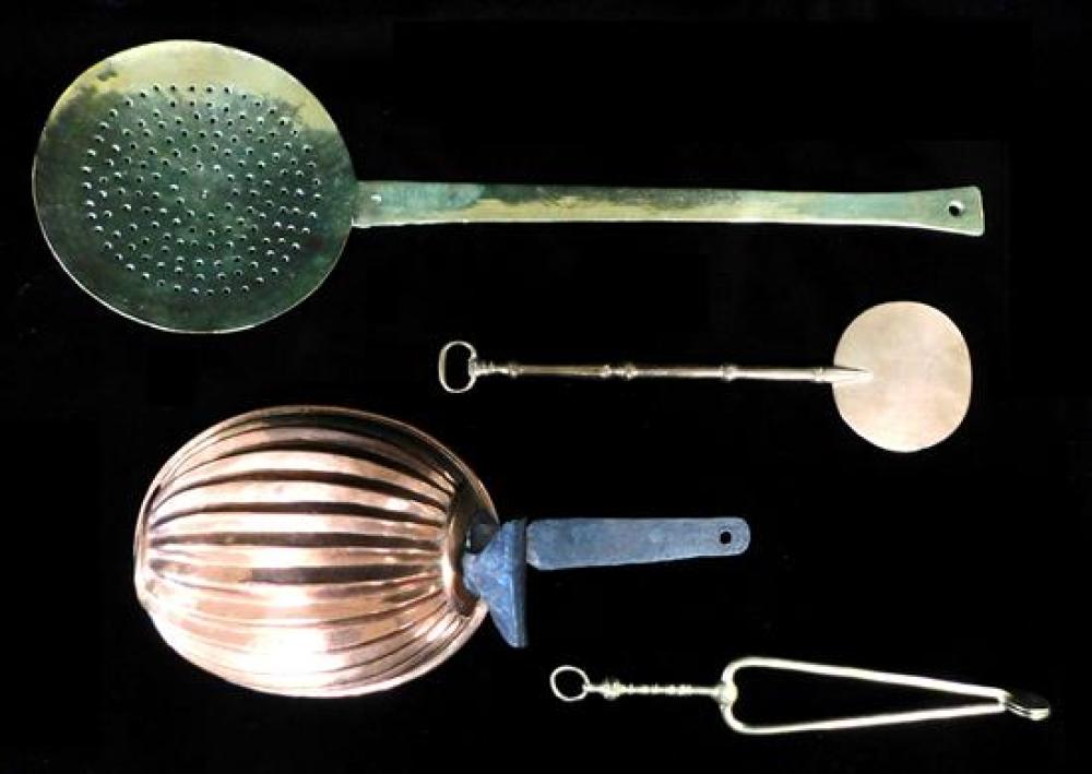 EARLY BRASS AND COPPER WARE, FOUR