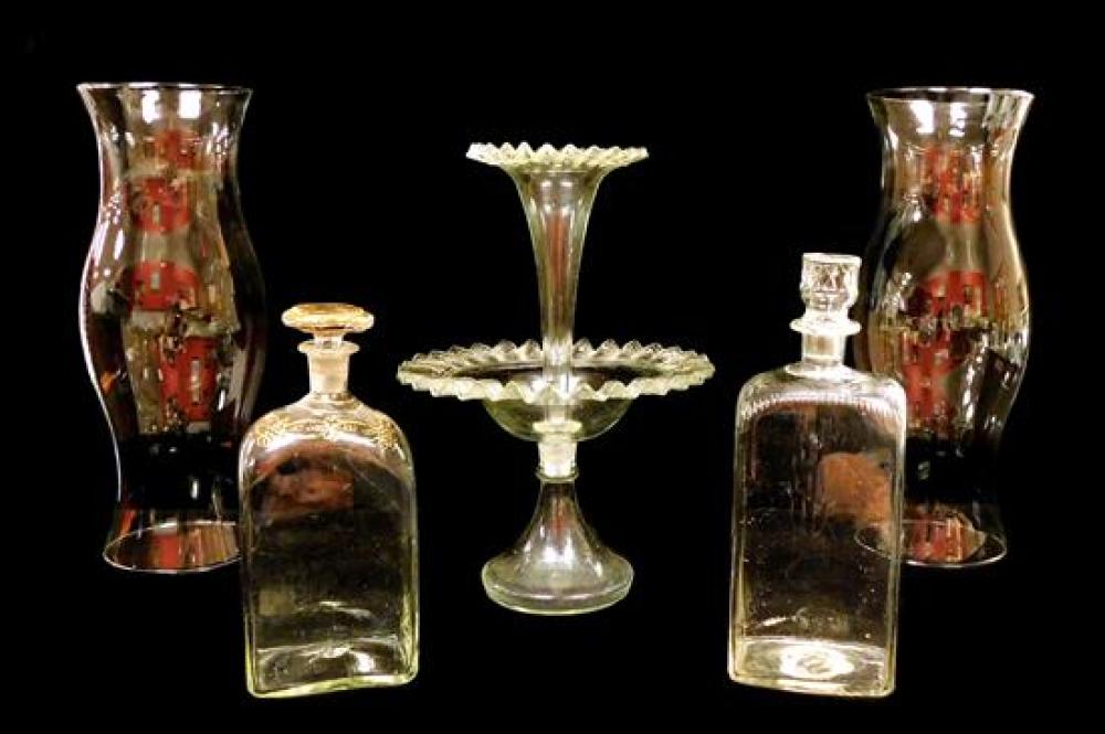 GLASS: EARLY BLOWN GLASS DECANTERS