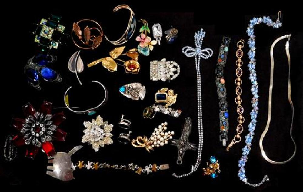 COSTUME JEWELRY INCLUDING STERLING,