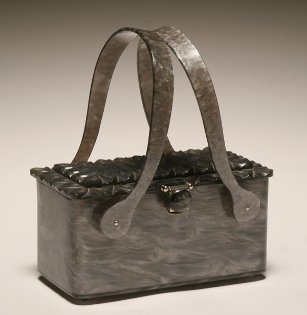 Vintage gray marbelized handbag 4f948