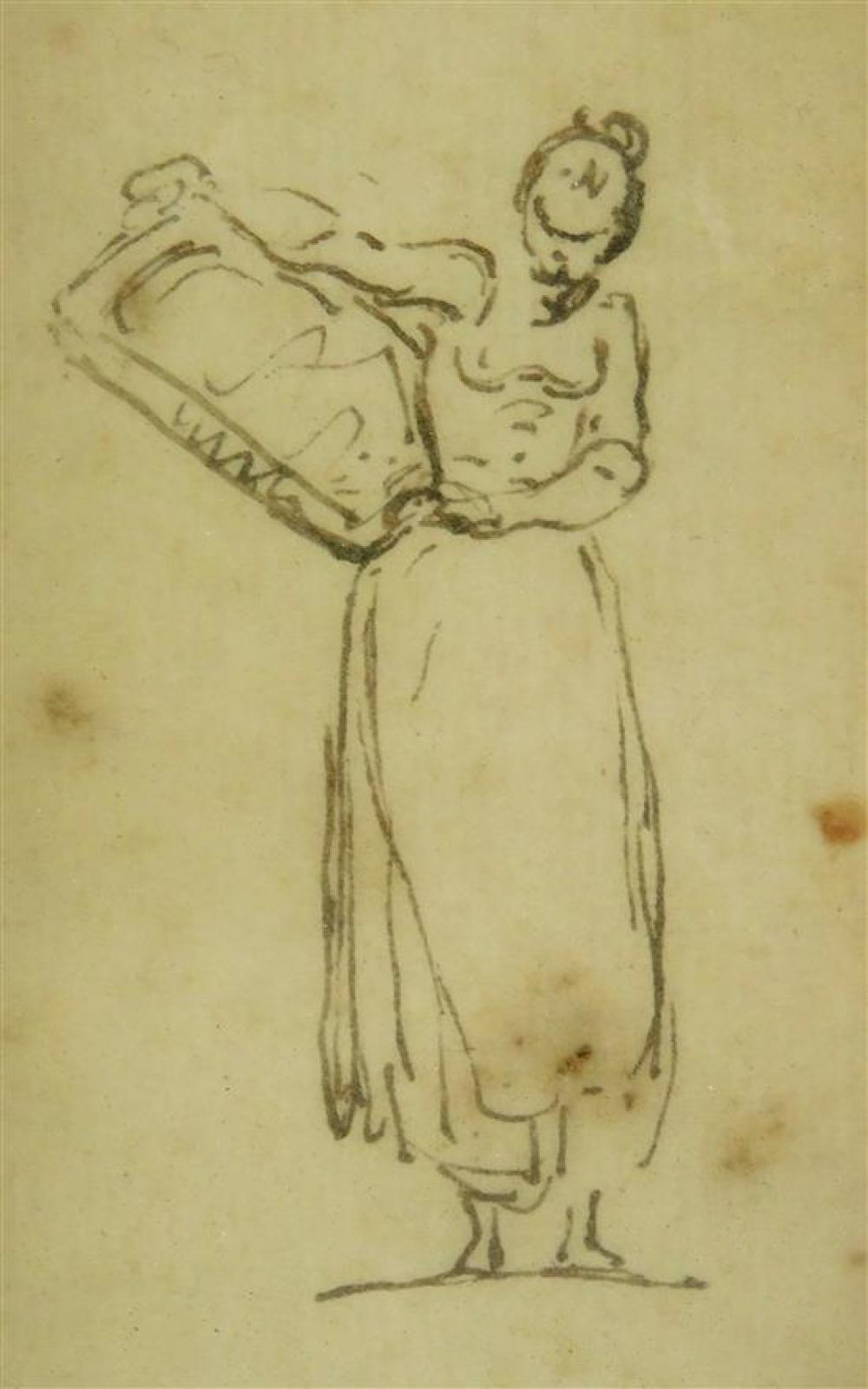 18TH C. FRENCH (?), BROWN INK DRAWING