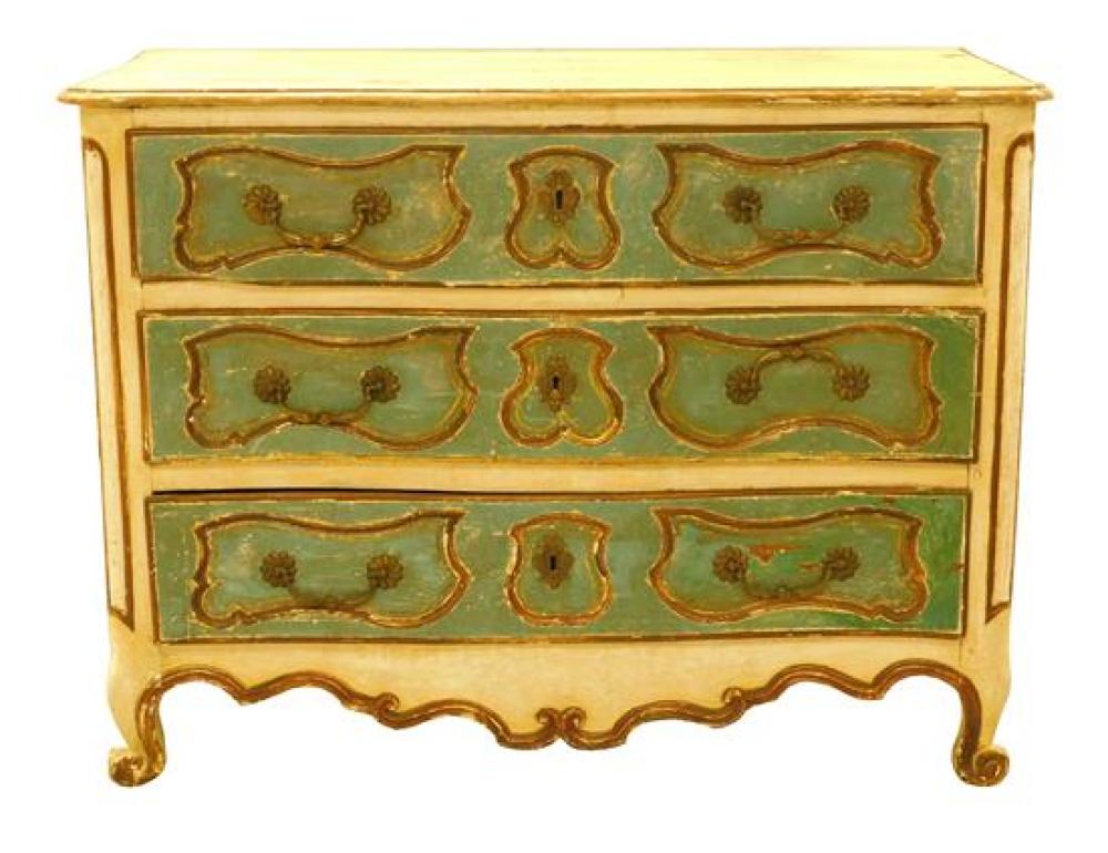 PAINTED CHEST OF DRAWERS, FRENCH-STYLE,