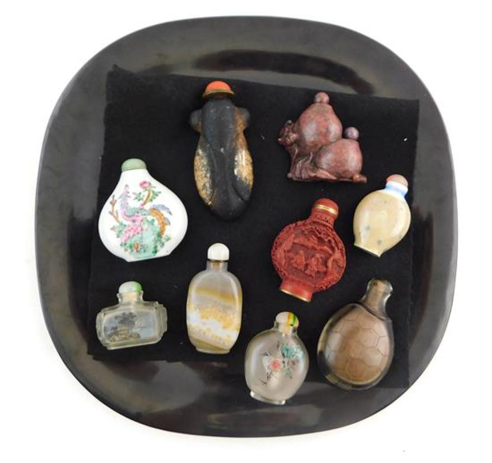 ASIAN: SNUFF BOTTLES, NINE PIECES,