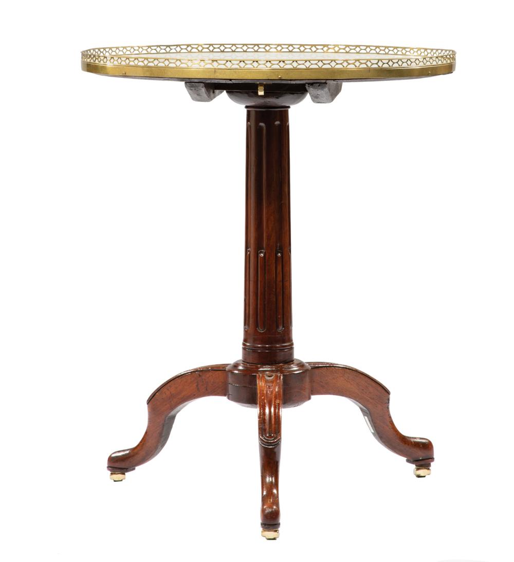 DIRECTOIRE CARVED MAHOGANY TILT-TOP