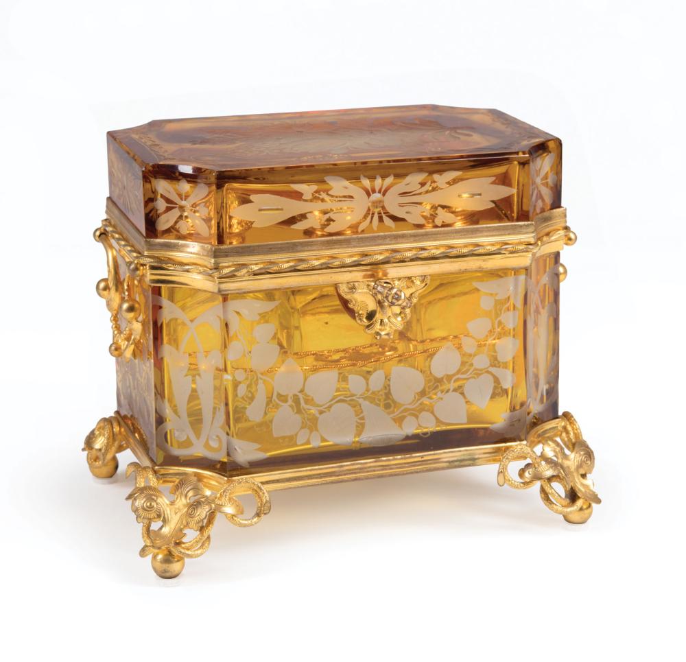 FRENCH GILT BRONZE-MOUNTED GLASS