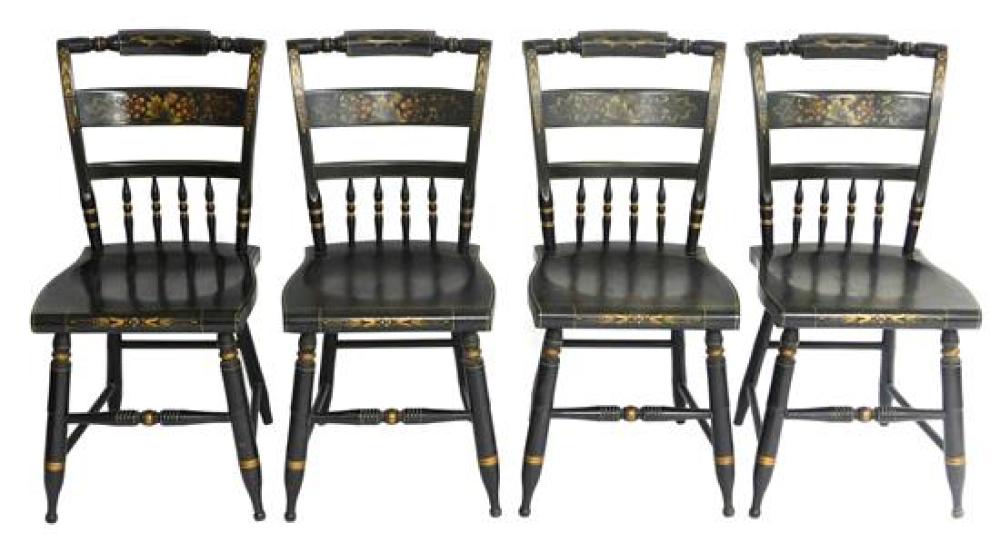 FOUR HITCHCOCK SIDE CHAIRS, AMERICAN,