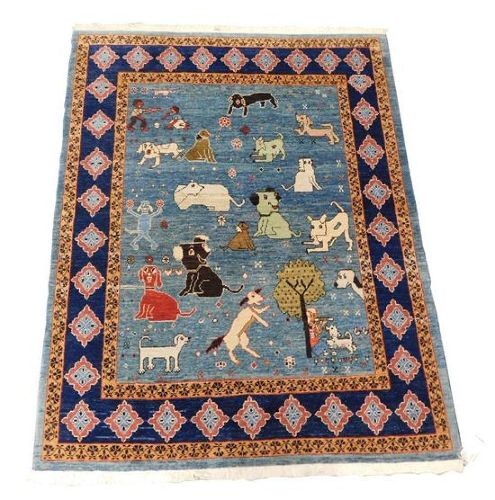 RUG TURKISH AZERI DOG THEMED  31be18